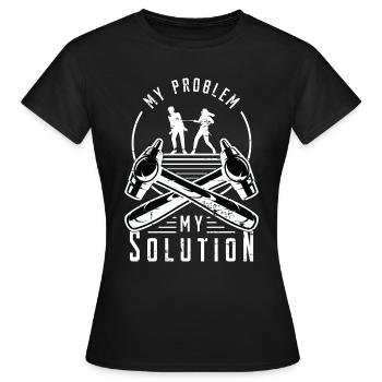Tôlier Mon Problème Mon Pictogramme Papa Maman - T-shirt Femme - noir - Devant - AI Model Female 172 dark (172cm)