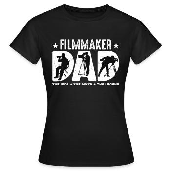 Cinéaste Papa L’idole Le mythe Le réalisateur - T-shirt Femme - noir - Devant - AI Model Female 172 dark (172cm)