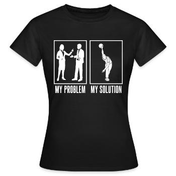 Joueur de bowling de ruelle Mon problème Mon Pictogramme Papa - T-shirt Femme - noir - Devant - AI Model Female 172 dark (172cm)