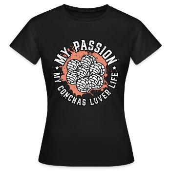 Conchas Lover Ma Passion Mes Conchas Mexicain Sucré - T-shirt Femme - noir - Devant - AI Model Female 172 dark (172cm)