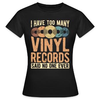 Disc Jockey J’ai trop de disc-jockeys aux platines - T-shirt Femme - noir - Devant - AI Model Female 172 dark (172cm)
