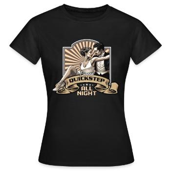 Danse de salon Je veux Quickstep Danse de salon - T-shirt Femme - noir - Devant - AI Model Female 172 dark (172cm)