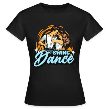 Swing Dance Lindy Hop Couple Dancing Swing Dancer - Women's T-Shirt - black - Front - AI Model Female 172 dark (172cm)