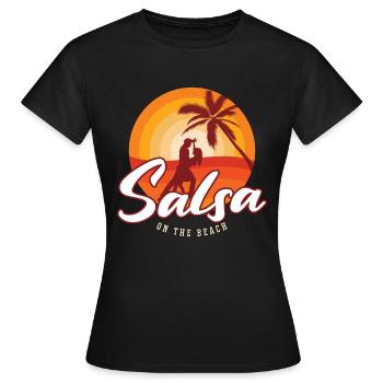 Danse Salsa Salsa Sur La Plage Mambo Musique Danse - T-shirt Femme - noir - Devant - AI Model Female 172 dark (172cm)