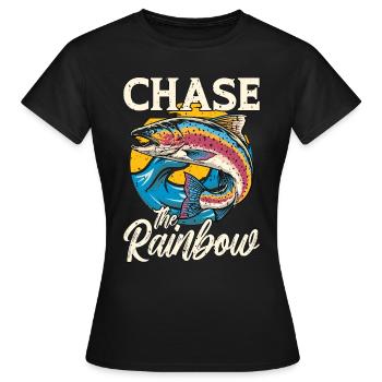 Chasse à la truite Le tournoi de pêche arc-en-ciel - T-shirt Femme - noir - Devant - AI Model Female 172 dark (172cm)