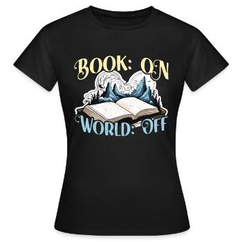 Livre de lecture sur le monde hors rat de bibliothèque Livres de lecture - T-shirt Femme - noir - Devant - AI Model Female 172 dark (172cm)