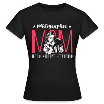 Photographe Maman L’idole Le mythe La photographie - T-shirt Femme - noir - Devant - AI Model Female 172 dark (172cm)