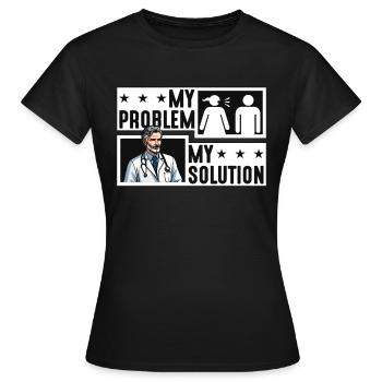 Psychiatre Mon problème Mon pictogramme Papa Thérapeute - T-shirt Femme - noir - Devant - AI Model Female 172 dark (172cm)