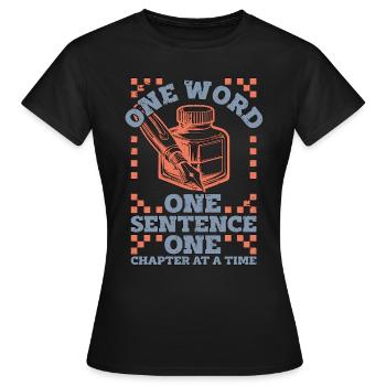 Éditeur de livre Un mot Une phrase Un éditeur - T-shirt Femme - noir - Devant - AI Model Female 172 dark (172cm)