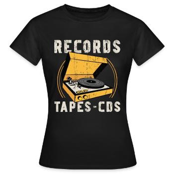 Disques vinyles - Cds Turntable Music Lover - T-shirt Femme - noir - Devant - AI Model Female 172 dark (172cm)