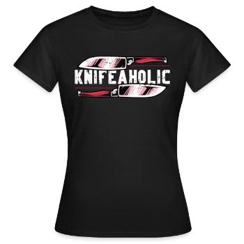 Blade Forging Knifeaholic Blade Crafting Forging - Women's T-Shirt - black - Front - AI Model Female 172 dark (172cm)