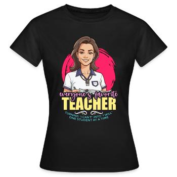 P.E Instructor Everyone's Favorite Gym Instructor - Women's T-Shirt - black - Front - AI Model Female 172 dark (172cm)
