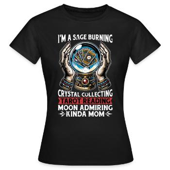 Lecture de tarot Je suis un sage brûlant la voyance - T-shirt Femme - noir - Devant - AI Model Female 172 dark (172cm)