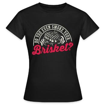 Poitrine de bœuf Barbecue Fumez-vous même de la poitrine de bœuf - T-shirt Femme - noir - Devant - AI Model Female 172 dark (172cm)