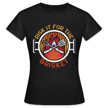Barbecue à la poitrine de bœuf Risquez-le pour les grillades de poitrine - T-shirt Femme - noir - Devant - AI Model Female 172 dark (172cm)