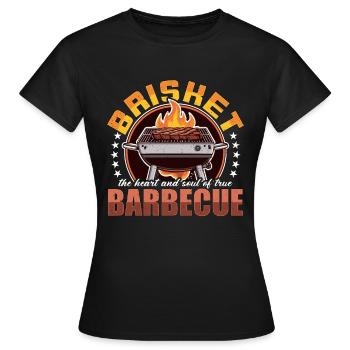 Poitrine de bœuf, The Heart et BBQ Lover, Poitrine de bœuf - T-shirt Femme - noir - Devant - AI Model Female 172 dark (172cm)