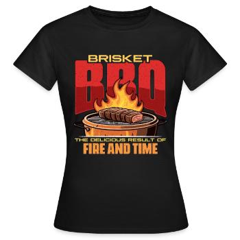 BBQ à la poitrine de bœuf Le délicieux barbecue à la poitrine de bœuf - T-shirt Femme - noir - Devant - AI Model Female 172 dark (172cm)