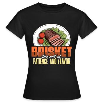 Poitrine de bœuf L’art de la viande grillée Poitrine de bœuf Barbecue - T-shirt Femme - noir - Devant - AI Model Female 172 dark (172cm)