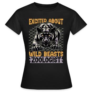 Zoologiste enthousiasmé par Wild Beasts Zookeeper - T-shirt Femme - noir - Devant - AI Model Female 172 dark (172cm)