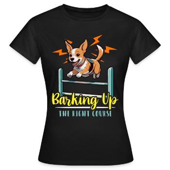 Entraînement à l’agilité canine Aboyer l’amoureux des animaux - T-shirt Femme - noir - Devant - AI Model Female 172 dark (172cm)