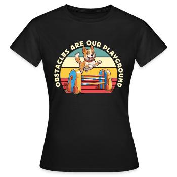 Les obstacles d’entraînement à l’agility canin sont nos sports canins - T-shirt Femme - noir - Devant - AI Model Female 172 dark (172cm)