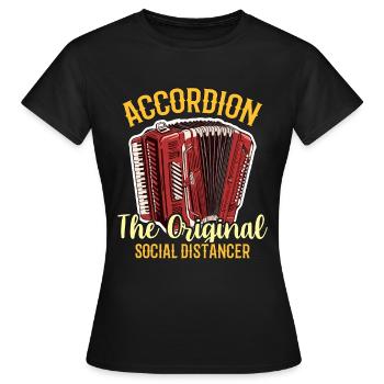 Accordéon L’original Distanciation sociale Musique folklorique - T-shirt Femme - noir - Devant - AI Model Female 172 dark (172cm)