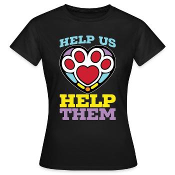 Refuge pour animaux Aidez-nous à les aider Adoption d’animaux de compagnie - T-shirt Femme - noir - Devant - AI Model Female 172 dark (172cm)