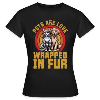 Les animaux de compagnie du refuge pour animaux sont l’amour enveloppé dans l’amour des chiens - T-shirt Femme - noir - Devant - AI Model Female 172 dark (172cm)