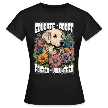 Refuge pour animaux Éduquer Adopter Famille d’accueil Amoureux des animaux - T-shirt Femme - noir - Devant - AI Model Female 172 dark (172cm)