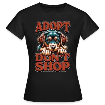 Refuge pour animaux Adoptez Don’t Shop Droits des animaux - T-shirt Femme - noir - Devant - AI Model Female 172 dark (172cm)