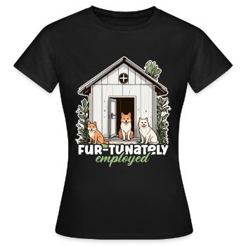 Animal Shelter Fur-tunately Employed Veterinarian - Women's T-Shirt - black - Front - AI Model Female 172 dark (172cm)