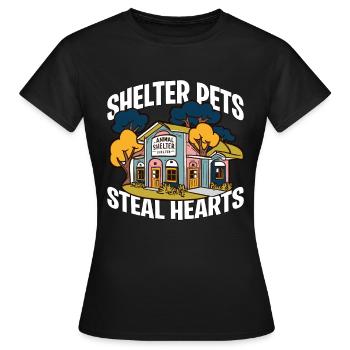 Animal Shelter Pets Steal Hearts Veterinarian - Women's T-Shirt - black - Front - AI Model Female 172 dark (172cm)
