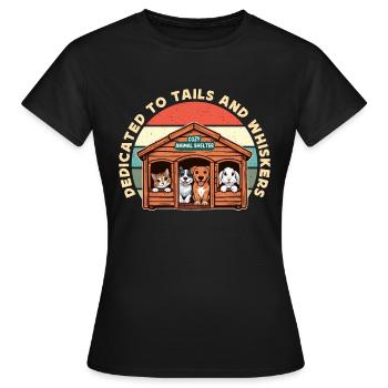 Animal Shelter Dedicated To Tails And Foster Home - Women's T-Shirt - black - Front - AI Model Female 172 dark (172cm)