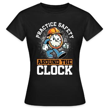 Agent de sécurité Pratiquer la sécurité autour de la construction - T-shirt Femme - noir - Devant - AI Model Female 172 dark (172cm)