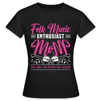 Folk Music Enthusiast Mom The Idol Banjo Player - Women's T-Shirt - black - Front - AI Model Female 172 dark (172cm)
