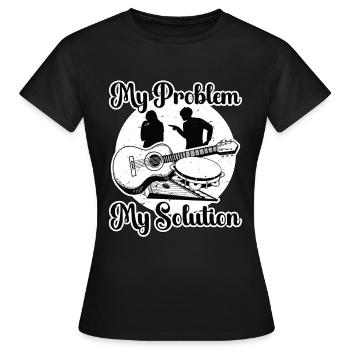 Passionnée de musique folklorique Mon problème Ma maman pictogramme - T-shirt Femme - noir - Devant - AI Model Female 172 dark (172cm)