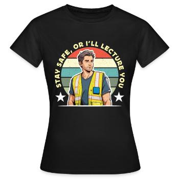 Agent de sécurité Restez en sécurité ou agent de la sécurité publique - T-shirt Femme - noir - Devant - AI Model Female 172 dark (172cm)