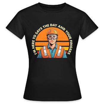Agent de sécurité Je suis là pour sauver la journée Sécurité - T-shirt Femme - noir - Devant - AI Model Female 172 dark (172cm)