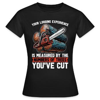 Votre expérience de l’exploitation forestière est Bûcheron - T-shirt Femme - noir - Devant - AI Model Female 172 dark (172cm)