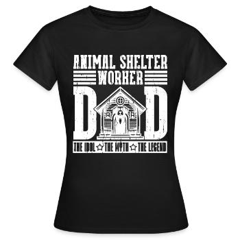 Employé de refuge pour animaux Papa L’idole Amoureux des animaux - T-shirt Femme - noir - Devant - AI Model Female 172 dark (172cm)