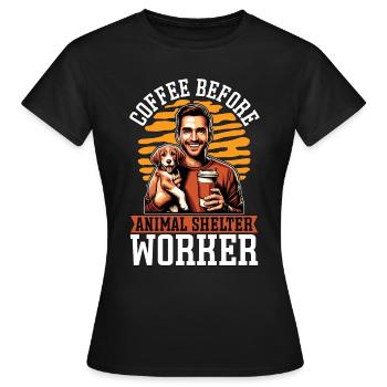 Animal Shelter Coffee Veterinarian Coffee Lover - Women's T-Shirt - black - Front - AI Model Female 172 dark (172cm)