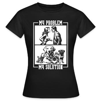 Refuge pour animaux Mon problème Mon pictogramme Papa Maman - T-shirt Femme - noir - Devant - AI Model Female 172 dark (172cm)