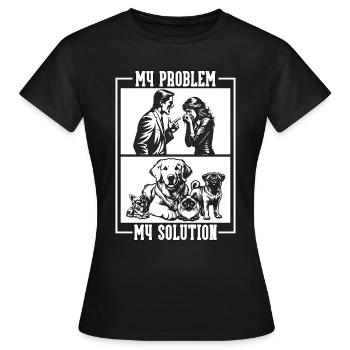 Refuge pour animaux Mon problème Mon pictogramme Maman Papa - T-shirt Femme - noir - Devant - AI Model Female 172 dark (172cm)