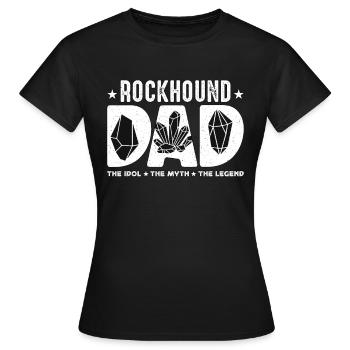 Rockhound Dad L’idole Le mythe Collectionneur de fossiles - T-shirt Femme - noir - Devant - AI Model Female 172 dark (172cm)