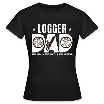 Papa bûcheron L’idole Le mythe Le bûcheron - T-shirt Femme - noir - Devant - AI Model Female 172 dark (172cm)