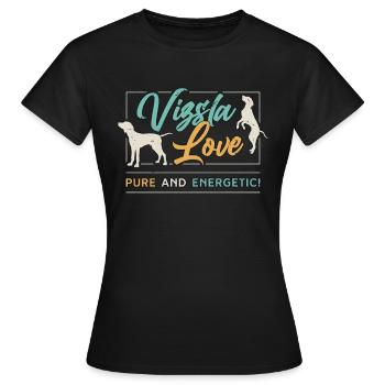 Vizsla Love Pure Et Énergique Propriétaire D’animaux Amoureux Des Chiens - T-shirt Femme - noir - Devant - AI Model Female 172 dark (172cm)