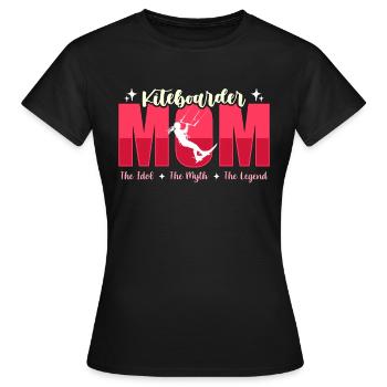 Kiteboarder Mom The Idol The Kitesurf Enthusiast - Frauen T-Shirt - Schwarz - Vorne - AI Model Female 172 dark (172cm)