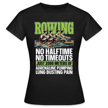 Aviron aquatique Pas de mi-temps Pas de temps mort Sports nautiques - T-shirt Femme - noir - Devant - AI Model Female 172 dark (172cm)