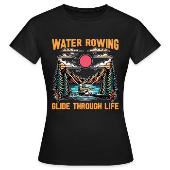 Aviron aquatique Glisse dans la vie Nautisme Canoë - T-shirt Femme - noir - Devant - AI Model Female 172 dark (172cm)