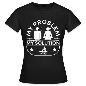 Kinésithérapeute Mon problème Mon pictogramme Maman Papa - T-shirt Femme - noir - Devant - AI Model Female 172 dark (172cm)
